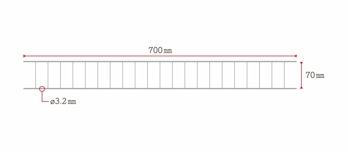 ケアシーネ クラーメル 梯子型 70×700㎜/Φ3.2㎜