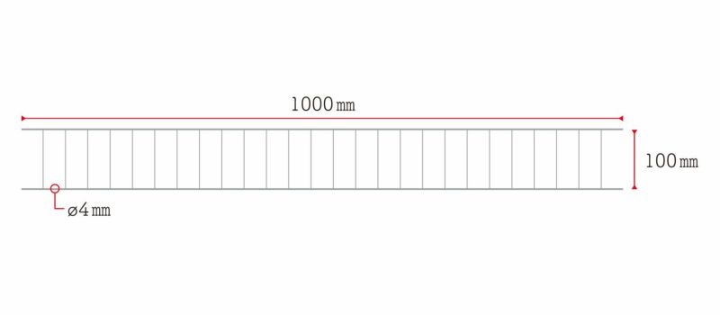 ケアシーネ クラーメル 梯子型 100×1000㎜/Φ4㎜